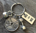 1Pc Strength Sports Barbell Dumbbell Charm Weight Fitness Weightlifting Gym Crossfit Keyring Keychain Gifts for Man