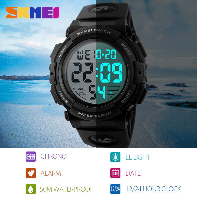 SKMEI 1258 Chronograph Sport Watch for Men – 50M Waterproof