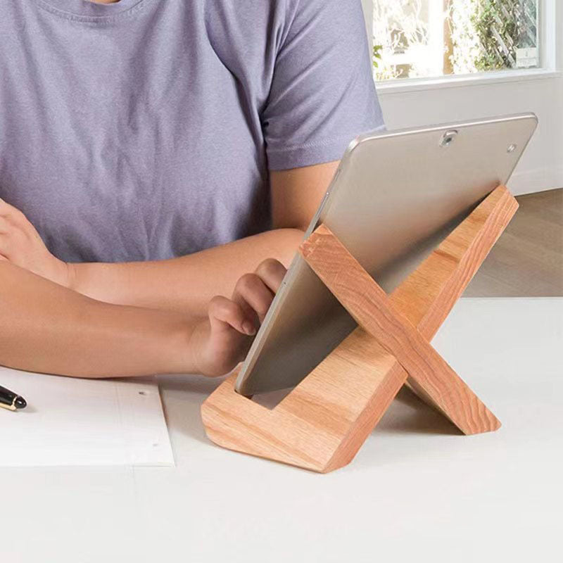 Solid Wood Tablet & Recipe Stand – Lazy iPad Holder for Home