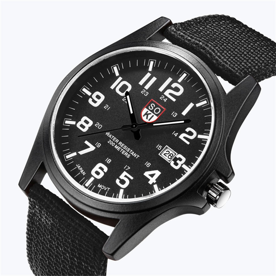SOKI Military Quartz Watch for Men – Luxury Sport Wristwatch