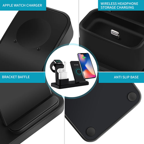 3-in-1 Wireless Charging Stand – Phone, Watch & Earphones (10W Fast Charge)