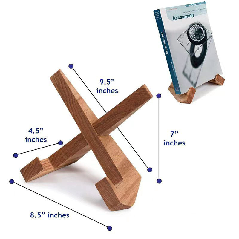 Solid Wood Tablet & Recipe Stand – Lazy iPad Holder for Home