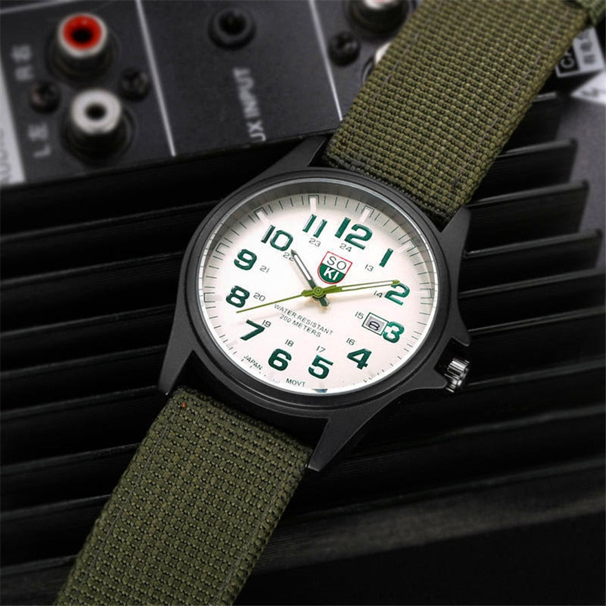 SOKI Military Quartz Watch for Men – Luxury Sport Wristwatch
