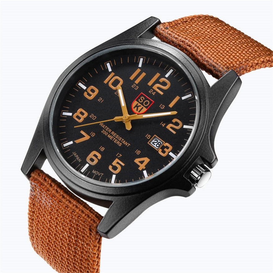 SOKI Military Quartz Watch for Men – Luxury Sport Wristwatch