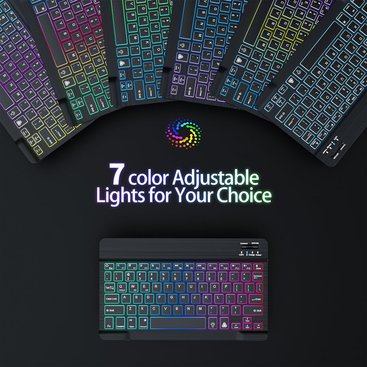 Gradient Glow Wireless Keyboard & Mouse Set for iPad