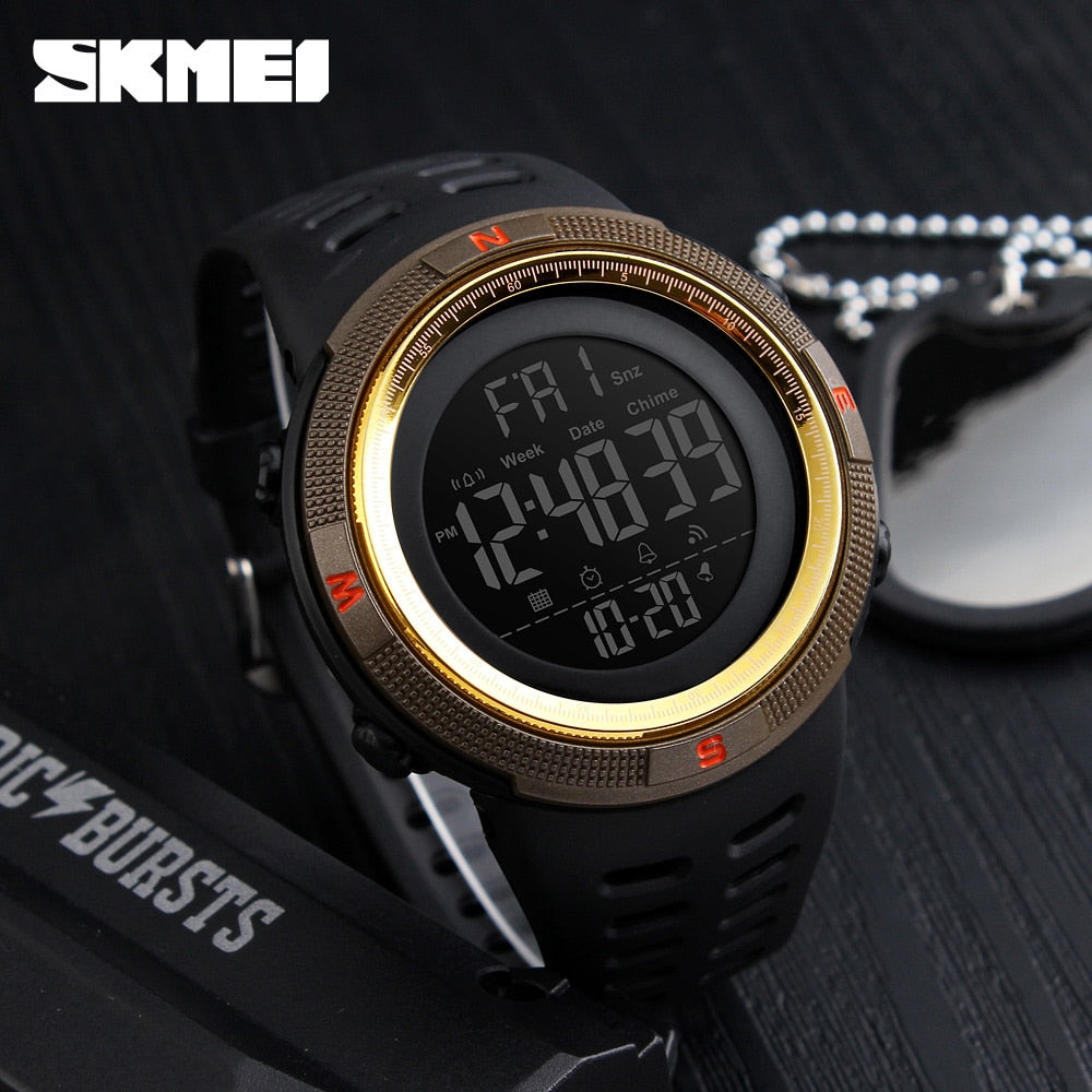 SKMEI Digital Sport Watch for Men – LED, Waterproof & Multifunction