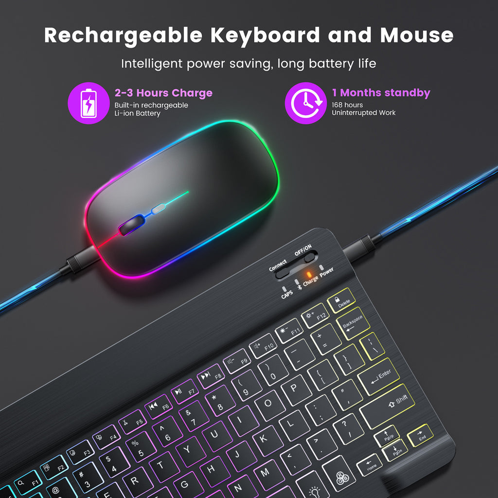 Gradient Glow Wireless Keyboard & Mouse Set for iPad
