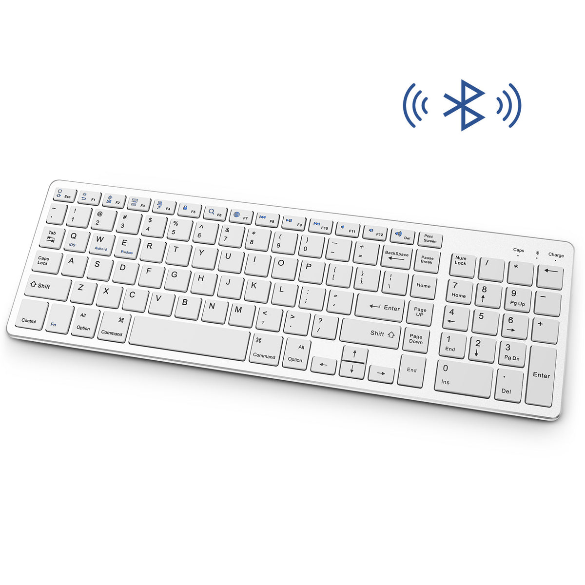 Wireless Bluetooth Keyboard with Wireless Phone Charging for iPad