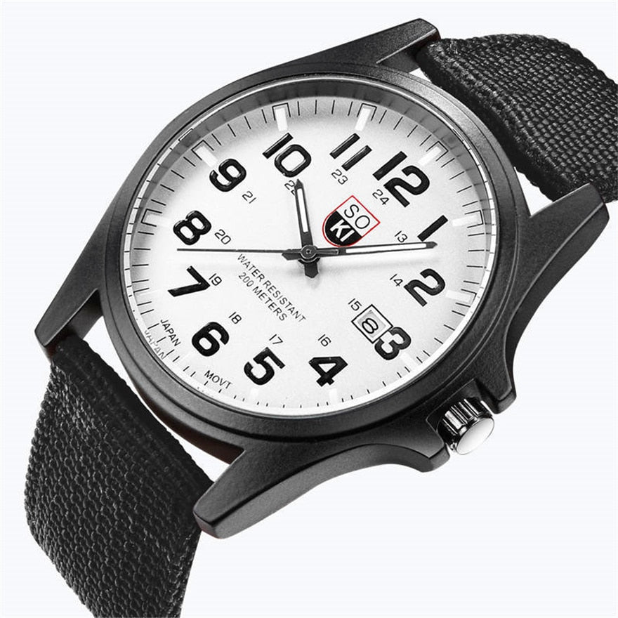 SOKI Military Quartz Watch for Men – Luxury Sport Wristwatch