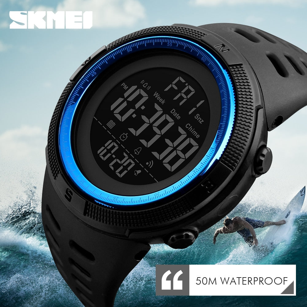 SKMEI Digital Sport Watch for Men – LED, Waterproof & Multifunction
