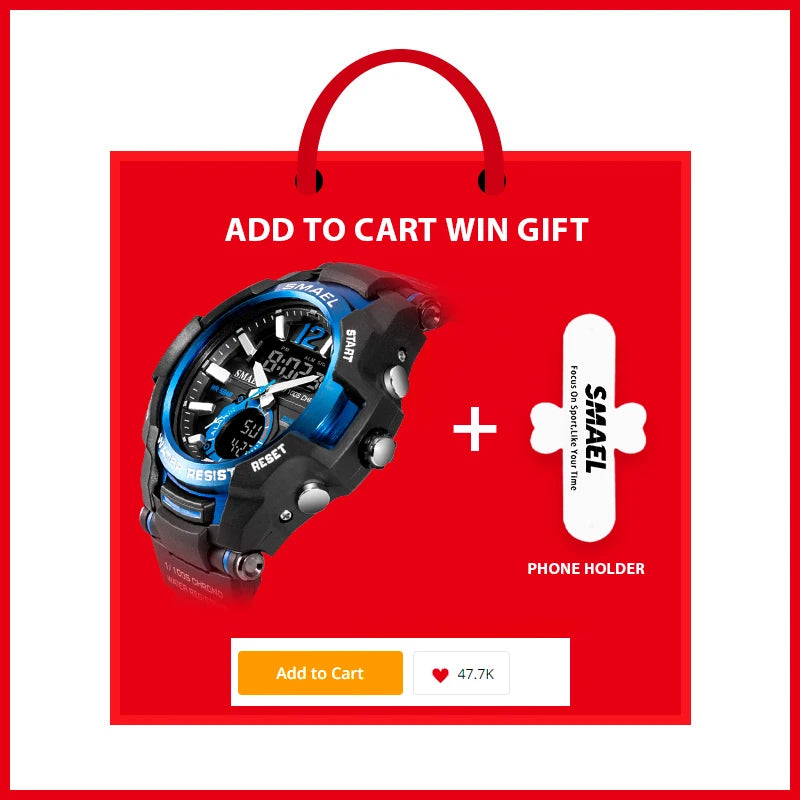 SMAEL Digital Military Sport Watch – 50M Waterproof (1805)