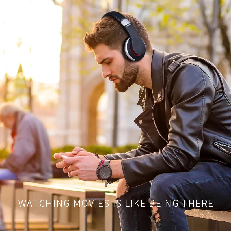 Foldable Wireless Bluetooth Headphones with Mic & TF Card Slot