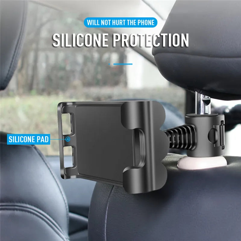 Car Seat Headrest Tablet Holder – Universal 4–11" Stand