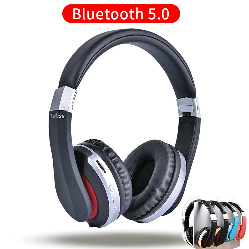 Foldable Wireless Bluetooth Headphones with Mic & TF Card Slot